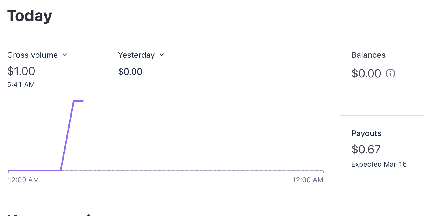 Stripe details with 1$ added